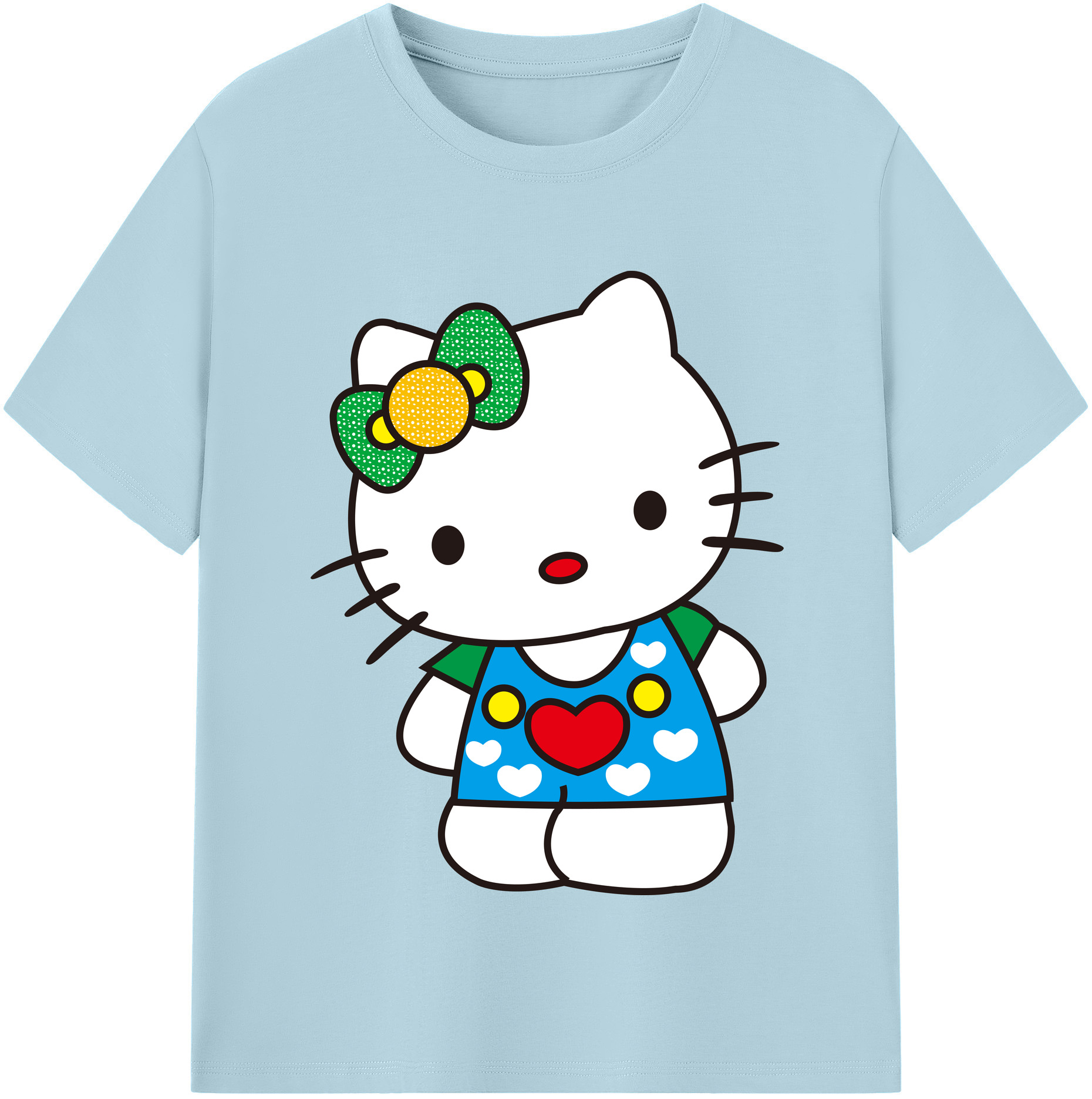 （画像用） Hello Kitty ハローキティ 綿100％半袖Tシャツ（フロントプリント）